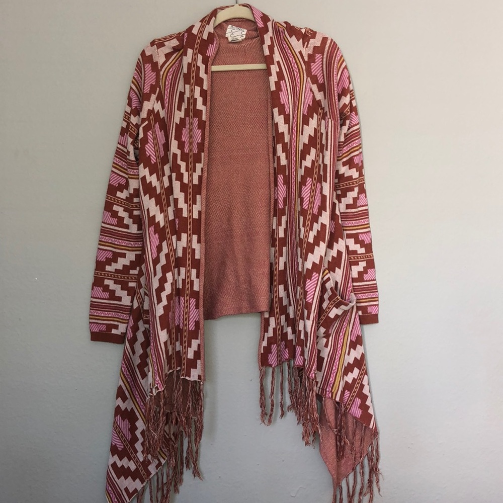Billabong Aztec Fringe Cardigan Sweater
